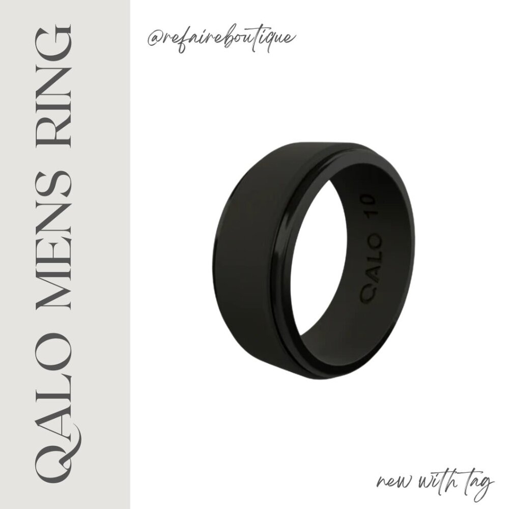 Qalo Mens Silicon Step Edge Ring